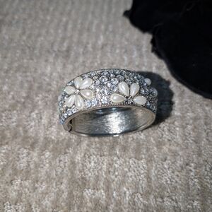 Dazzling Floral Silver and White Bracelet